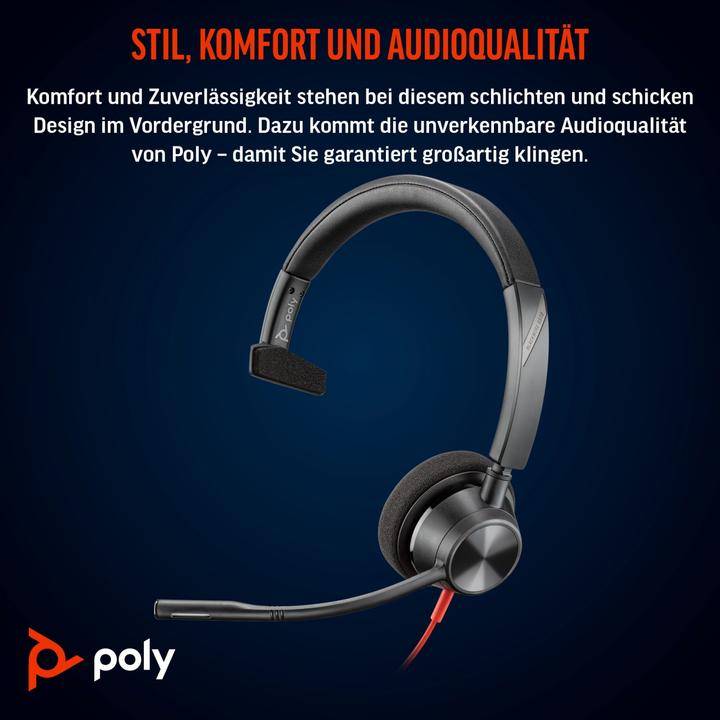 Immagine prodotto Poly HP Blackwire 3310-M Microsoft Teams Certified USB-C Mono Headset, 207 g (Cablato, USB-C)