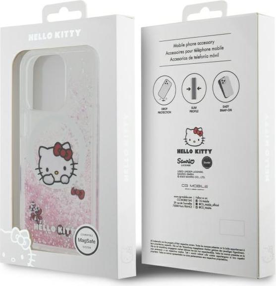 Produktbild Hello Kitty HKHMP16XLSWKH iPhone 16 Pro Max 6.9" biały/white hardcase Liquid Glitter Sweet Kitty B (Apple iPhone 16 Pro Max)