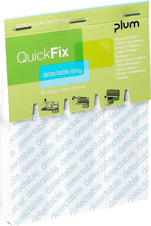 Actual product image Plum Finger bandages QuickFix Detectable Long, refill pack f. dispenser, w. metal surface, 30 pcs. (30 x)