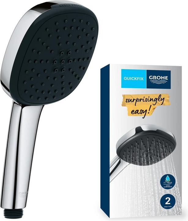 Immagine prodotto Grohe Doccetta Vitalio Comfort 110 QuickFix, deviatore di getto intelligente, risparmio d'acqua, 2 tipi (2 Tipi di raggi, 7 l/min)
