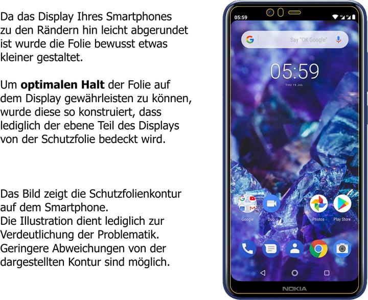 Produktbild Dipos Displayschutzfolie Crystalclear (1 Stück, Nokia 5.1 Plus)