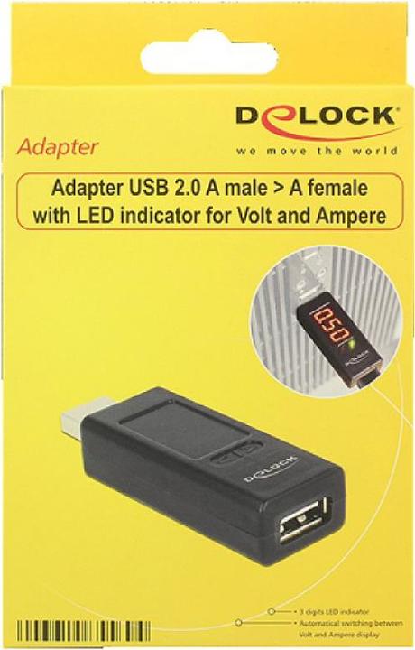 Immagine prodotto Delock Adattatore amperometro USB con display a LED (USB 2.0, 2.20 cm)