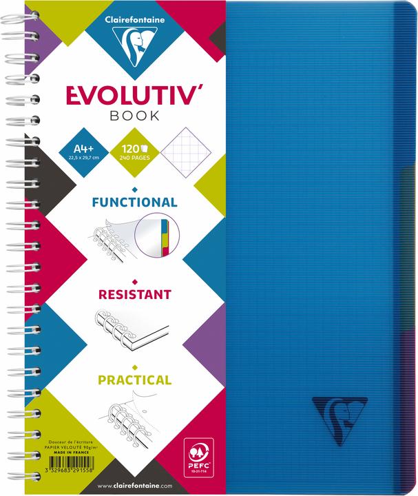 Actual product image Clairefontaine Linicolor Evolutive Book (A4+, Checked, Soft cover)