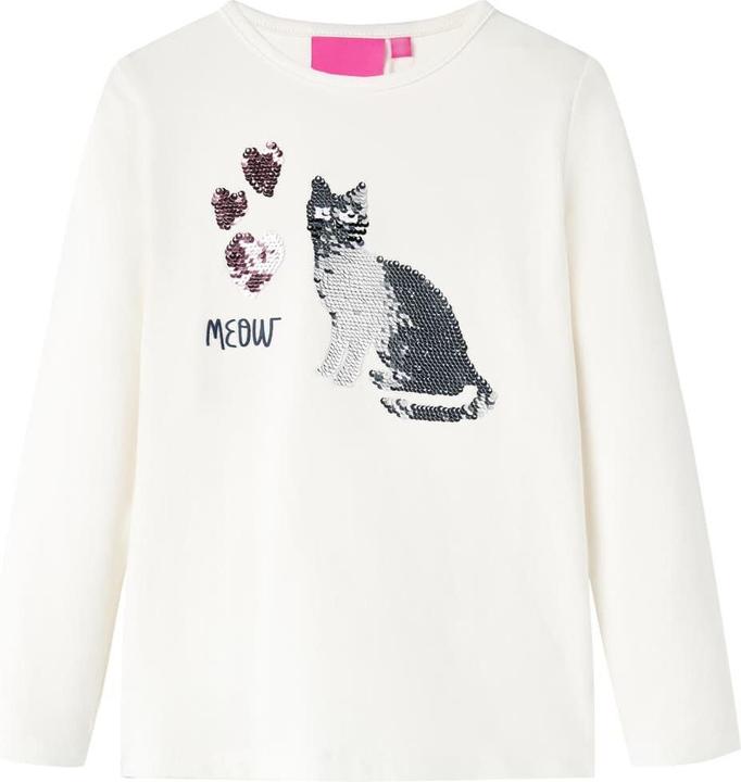 Actual product image VidaXL Children's long-sleeved shirt ecru 116,Material: 95 % cotton. 5 (116)