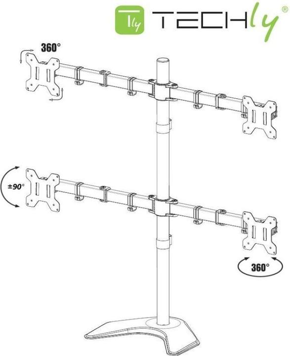 Produktbild Techly Schreibtischhalterung für LCD TV LED 13 27 Standfuss (Tisch, 27.01")