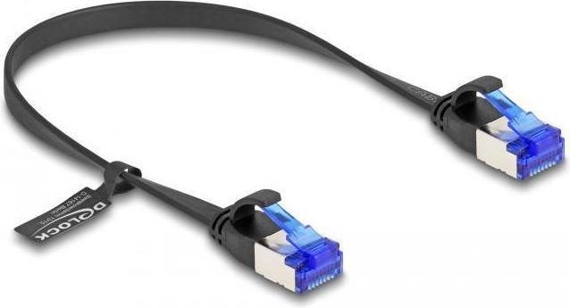 Immagine prodotto Delock Cavo patch RJ45 a nastro piatto maschio-maschio Cat.6A flessibile 0,25 m nero (U/FTP, CAT6a, 0.25 m)