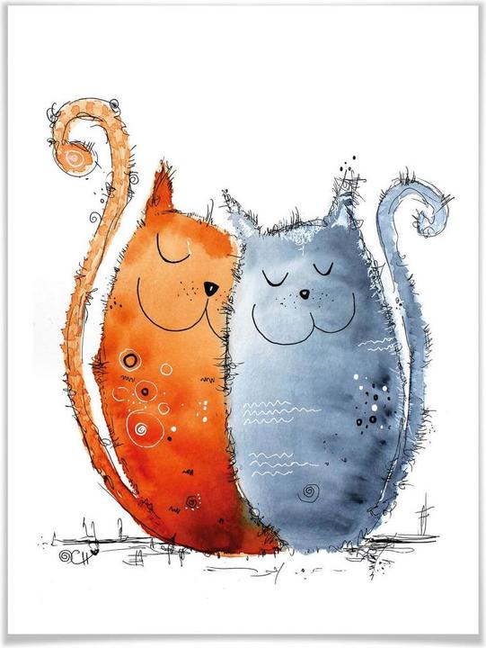 Produktbild Trenddeko Hagenmeyer - Verliebte Katzen (60 x 80 cm)