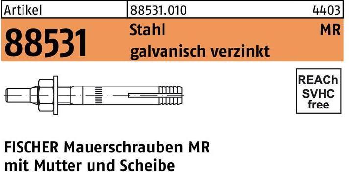 Actual product image Fischer Wall screw MR 8 (25 pcs.)