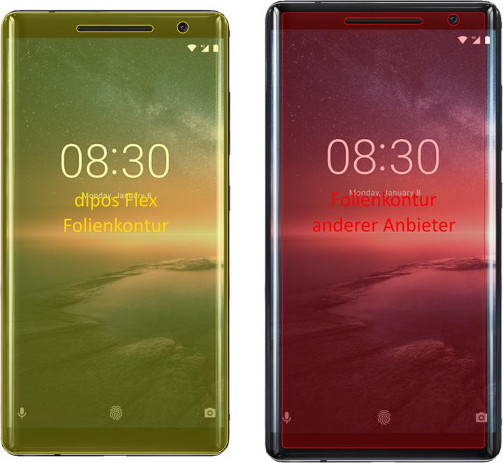 Actual product image Dipos Screen Protector Full-Cover 3D (2 Piece, Nokia 8 Sirocco)