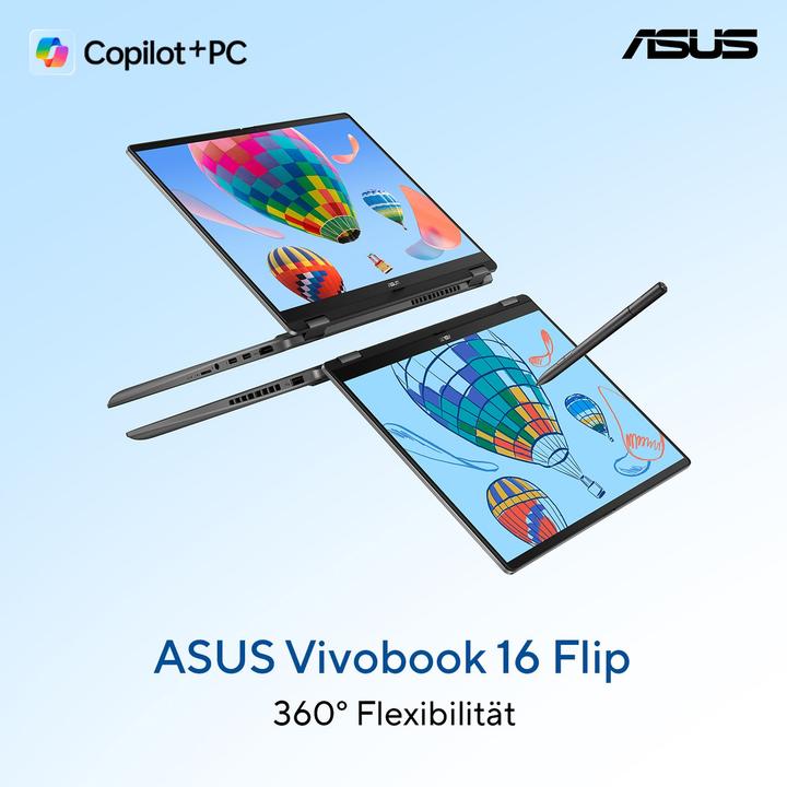 Actual product image ASUS Vivobook 16 Flip (16", Intel Core Ultra 5 226V, 16 GB, 512 GB, DE)