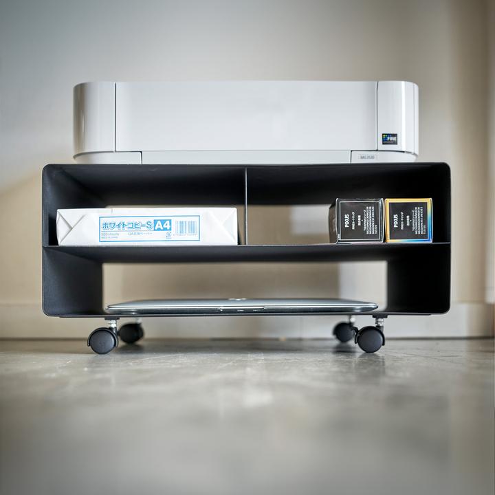 Produktbild Yamazaki Drucker-Regal mit Rollen TOWER (48 x 37 x 19 cm)