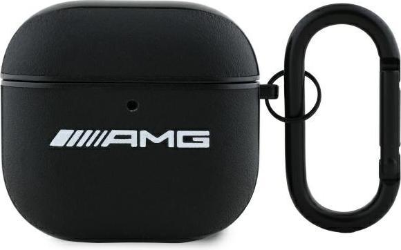 Image du produit Mercedes Étui AMG en cuir blanc Logo na AirPods 4 - czarne / biaÅe