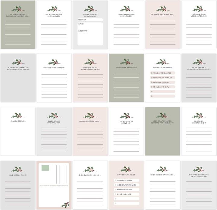 Immagine prodotto Papierdrachen Set di calendari dell'Avvento - 24 carte da riempire