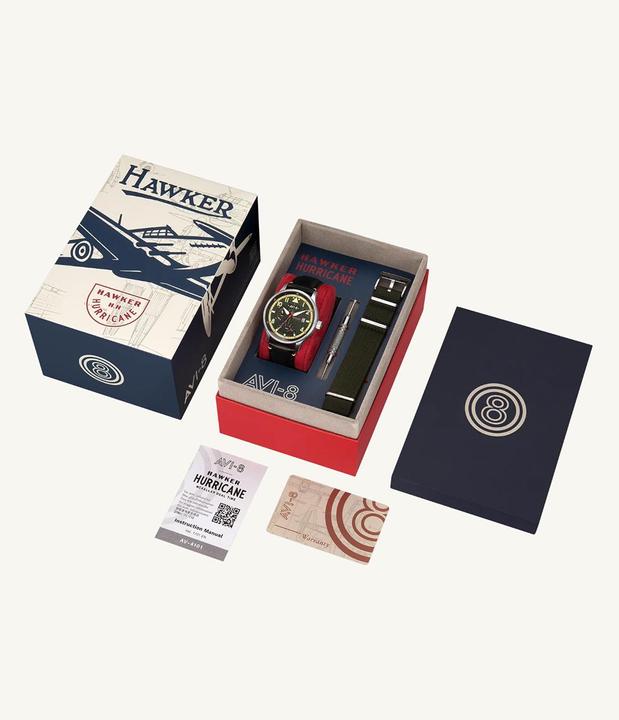 Actual product image AVI-8 AV-4101-0A Hawker Hurricane McKellar Dual Time (Pilot watch)