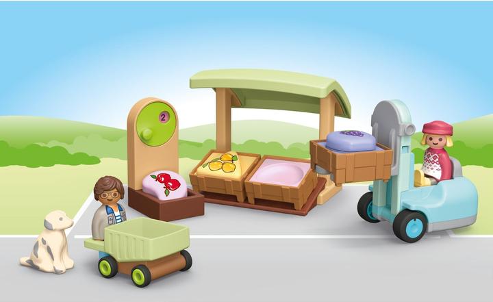 Immagine prodotto Playmobil 71691 Playm. 1.2.3: Bancarella e carrello elevatore per mercato biologico (71691)