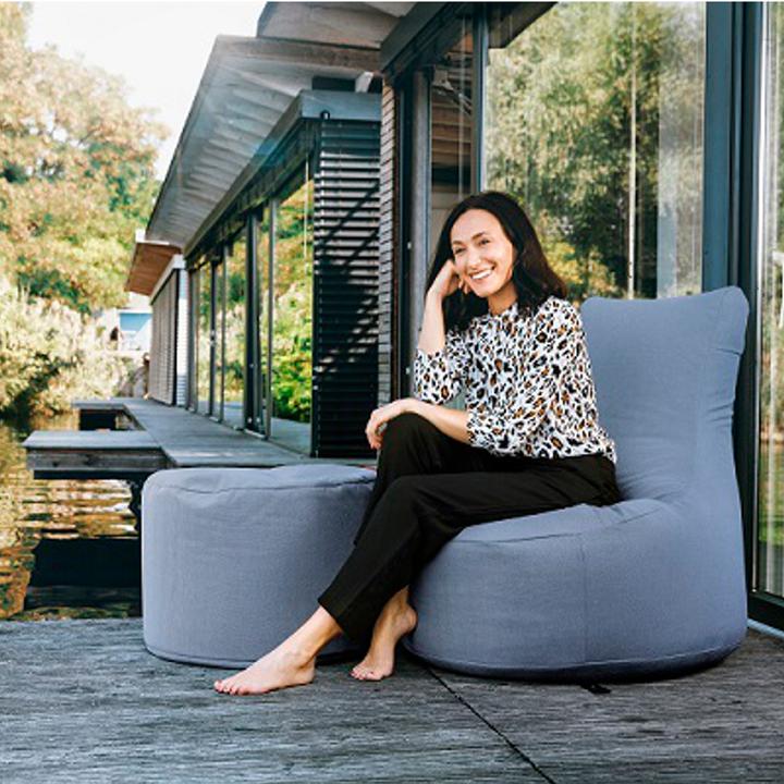 Actual product image Sitting Point Swing OUTSIDE Beanbag blue
