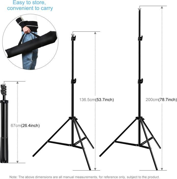 Actual product image Puluz 2x2m Photo Studio Background Stand Kit with Red / Blue / Green Backdrops (200 cm)
