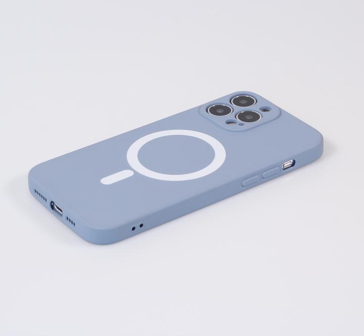 Produktbild PhoneLook Hülle Soft-Shell silikon cover mit MagSafe und Kameraschutz grau (Apple iPhone 13 Pro Max)