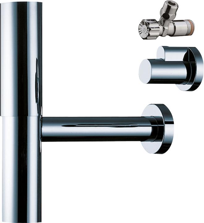 hansgrohe Siphon Set Flowstar mit 2 Eckventilen und Schubern 52120000 (Siphon-Montagematerial, 1 1/4")