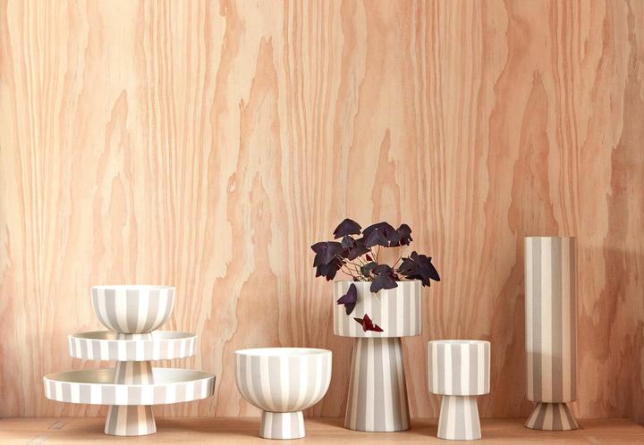 Image du produit Oyoy Bol décoratif Toppu Clay Ø 15 cm, gris/blanc (18,5 x 21 x 21 cm)