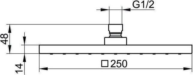 Image du produit Keuco Douche de tête EDITION 300 carrée 250x250mm alu-fin (1 Types de jets, 15 l/min)