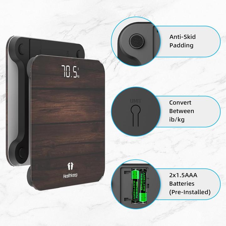 Actual product image Healthkeep Digitale Personenwaage mit LED-Anzeige (180 kg)