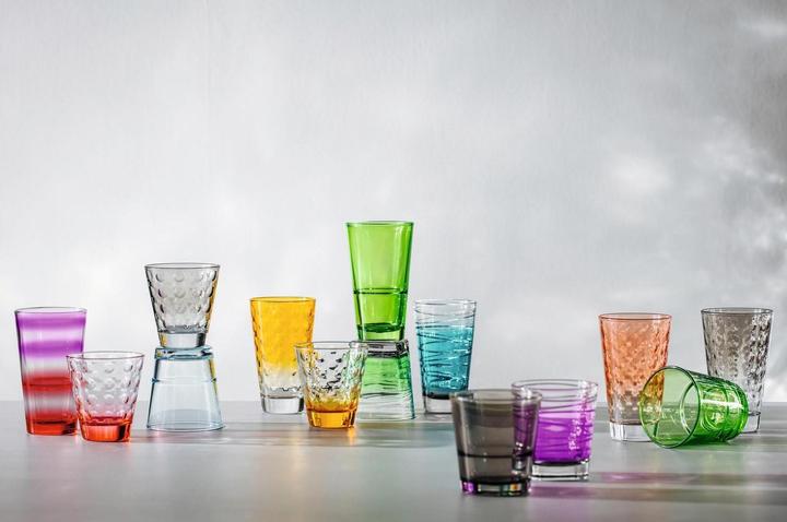 Actual product image Leonardo Drinking glass Optic Pastel 215 ml, 6 pieces, Multicoloured (0.22 l, 6 x)