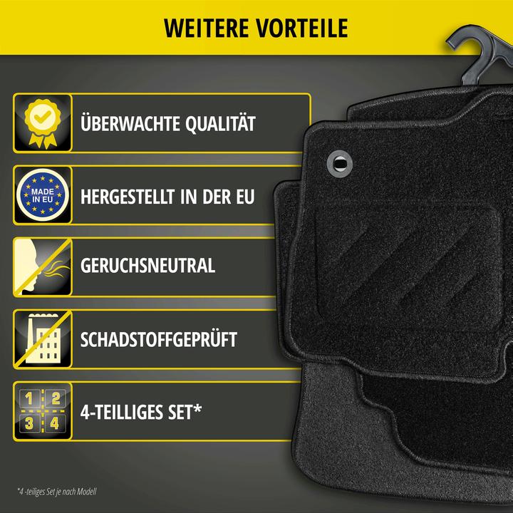Actual product image Walser Floor mats for Opel Grandland/Grandland X 06/2017-Today (2 front mats + 2 rear mats)