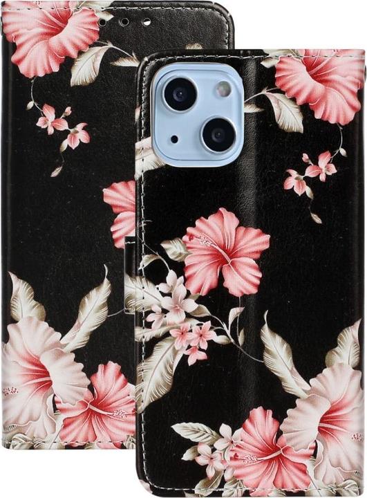 Image du produit Ueli Express iPhone 13 Mini Livre Etui avec porte-cartes Fleurs rétro (Apple iPhone 13 mini)