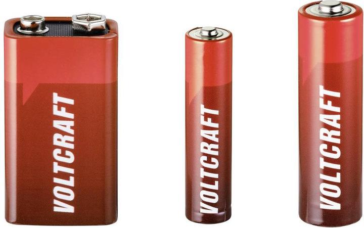 Actual product image Voltcraft Alkaline Battery (40 pcs., AA, AAA, 9V Block, 3000 mAh)