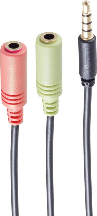Actual product image Shiverpeaks BS14-05041 - 2 x 3.5mm - Female - 3.5mm - Male - 0.25 m - Black (0.25 m, 3.5mm jack (AUX))