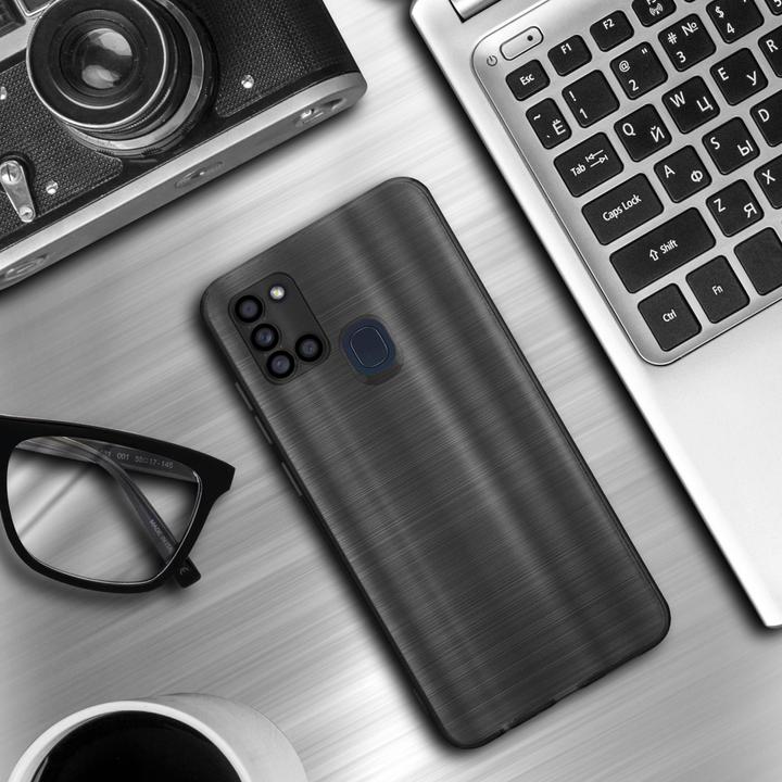 Actual product image Cadorabo Case for Samsung Galaxy A21s in TPU Brushed Camera Protector LM160 Style (Samsung Galaxy A21s)