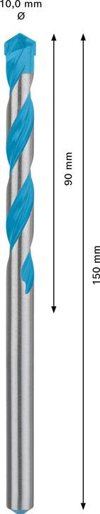 Actual product image Bosch Professional Zubehör EXPERT CYL-9 MultiConstruction Drill, 10 x 90 x 150 mm (10 millimetres)