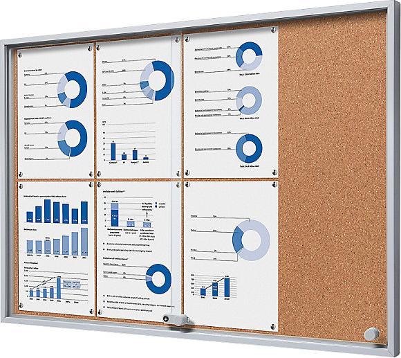 Produktbild eurokraft pro Schaukasten mit Schiebetüren (Magnettafel, Pinnwand, 90.5 x 64 cm)