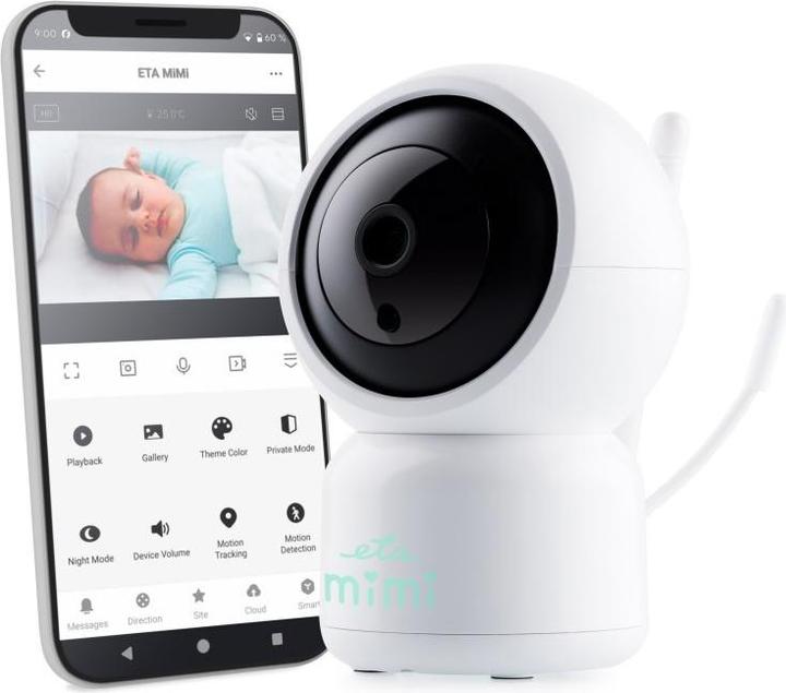 ETA | Baby Monitor | 630690000 MIMI | Flexible camera | White (Babyphone mit Kamera, 10 m)