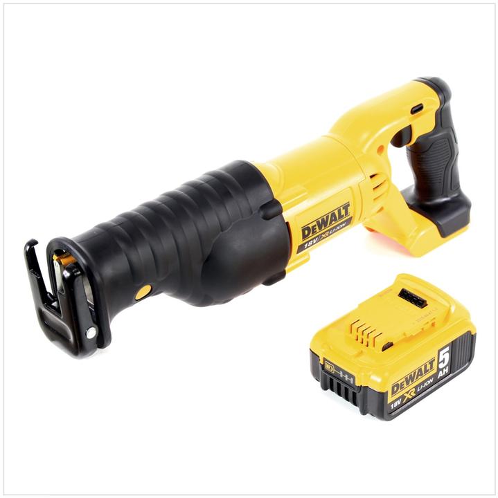 Produktbild DeWalt DCS 380 18 V Akku Säbelsäge Reciprosäge + 1 x DCB 184 5,0 Ah Li-Ion Akku