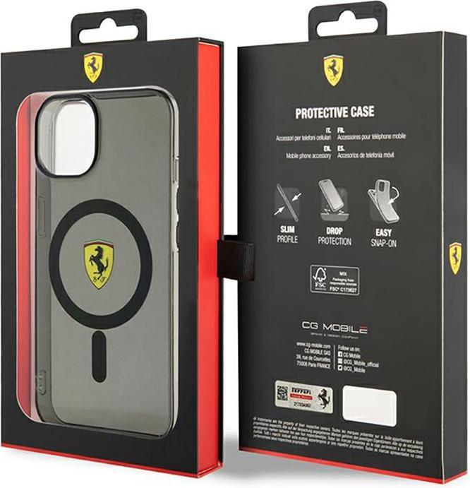 Actual product image Ferrari FEHMP14SURKK iPhone 14 6.1" black/black hardcase Translucent Magsafe (Apple iPhone 14)