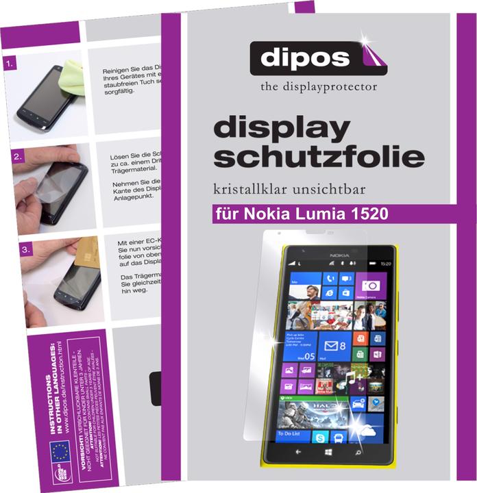 Produktbild Dipos Displayschutzfolie Crystalclear (2 Stück, Nokia Lumia 1520)