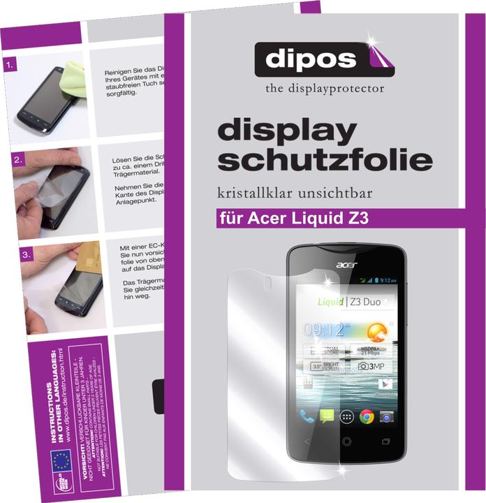 Actual product image Dipos Screen Protector Crystalclear (2 Piece, Acer Liquid Z3)