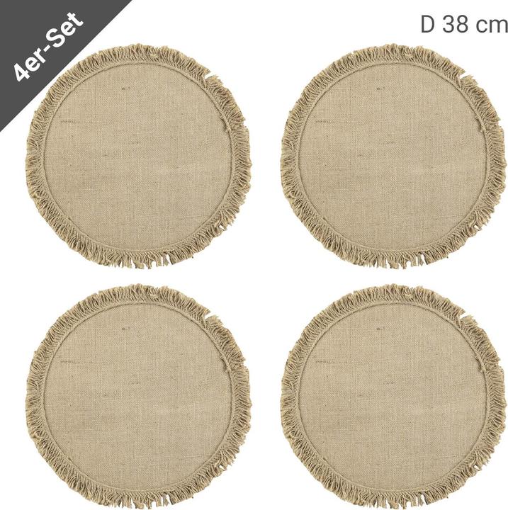 Immagine prodotto Natura Punto Set di 4 tovagliette da tavolo con frange (4 x)