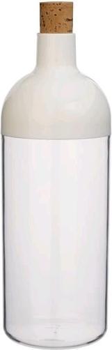 Actual product image Biesse Casa Plastic storage jar with cork lidø8.6x27 cm