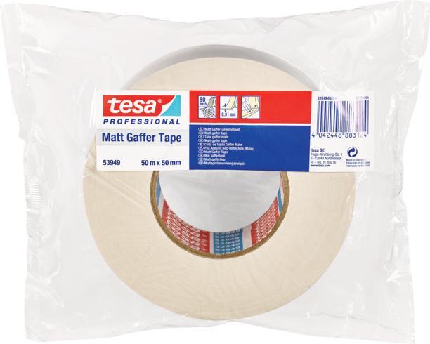 Produktbild tesa Gewebeband matt 80mesh 50:50 weiss (50 mm)