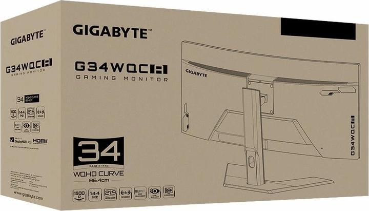 Actual product image Gigabyte G34WQC A (3440 x 1440 pixels, 34")