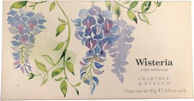 Productafbeelding Floris Crabtree & Evelyn Set Trio Wisteria Hydraterende Zeep - 3 Stuks, 85 gram per stuk