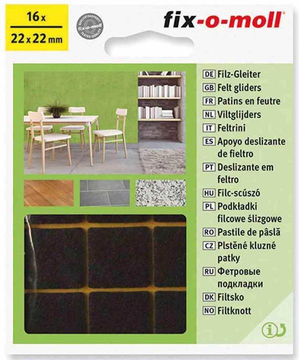 Fix-o-moll Filzgleiter 3 mm / 22 x 22 mm 16 x (Filzgleiter, 16 Stück)