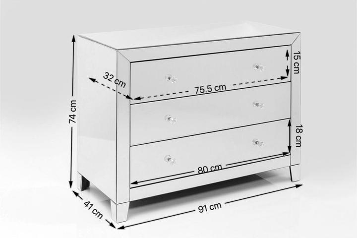 Produktbild Kare Design Kommode Luxury 3 Schübe (91 x 41 x 74 cm)