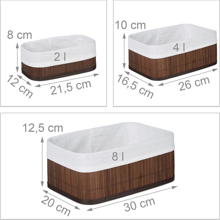 Actual product image Relaxdays Bathroom Storage Basket Set (3 x, 30 x 20 x 12.5 cm)