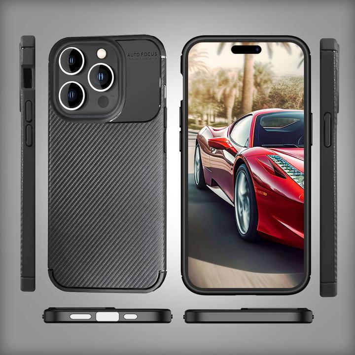 Produktbild Nalia Carbon Look Silikon Hülle (Apple iPhone 15 Pro Max)