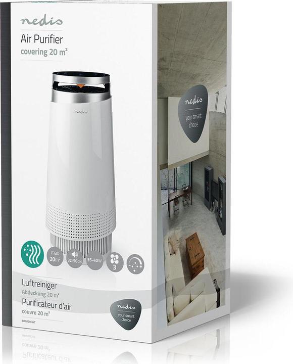 Actual product image Nedis Air purifier | suitable for space up to: 20 m² | Clean air delivery rate (CADR): 130 m³/ (20 m²)