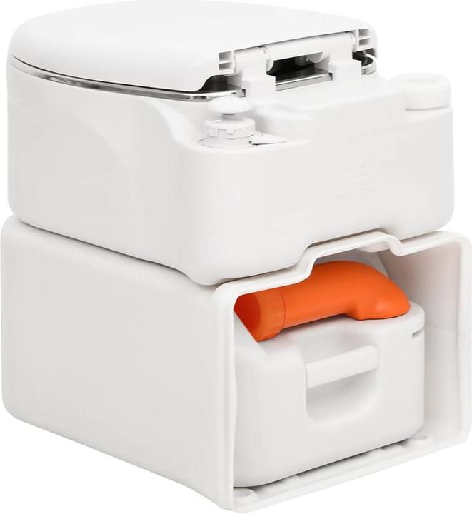 Produktbild VidaXL Camping-Einbautoilette Weiss 24+17 L HDPE & Stahl